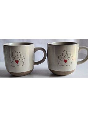 2DEMDACO"home is where my pets are" Stoneware Coffee Cup Mug Heart in Paw Print